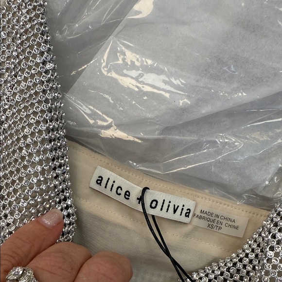 ❄️☀️Alice + Olivia Silver Sequin Camisole - Picture 2 of 5